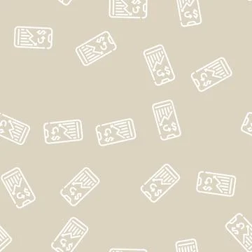Cashback mobile infographic line vector seamless pattern Illustrazione stock