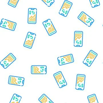 Cashback mobile infographic vector seamless pattern Illustrazione stock