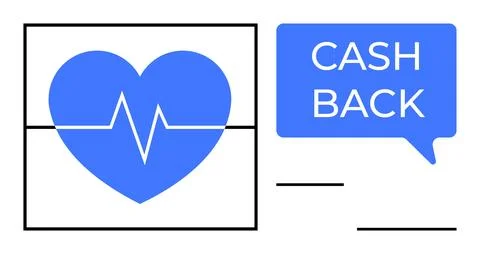 Cashback offers, money-saving programs, health rewards, financial benefits, l 库存插图