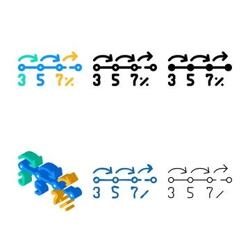 Cashback range increase program color icon vector Illustrazione stock