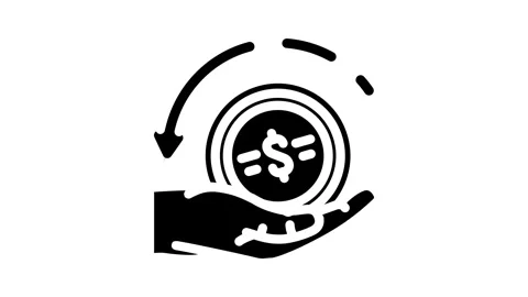 Cashback reward affiliate program glyph icon animation Video stock 326730411