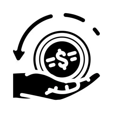 Cashback reward affiliate program glyph icon vector illustration 스톡 일러스트