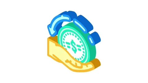 Cashback reward affiliate program isometric icon animation Video stock 327276248