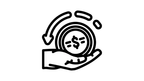 Cashback reward affiliate program line icon animation Video stock 326748690