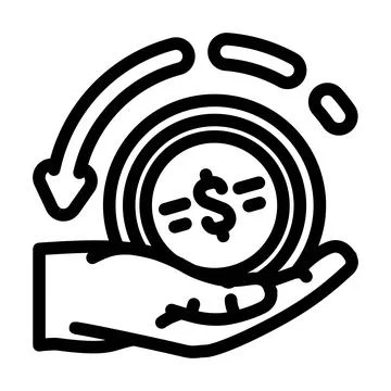 Cashback reward affiliate program line icon vector illustration Illustrazione stock