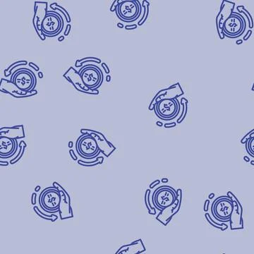 Cashback reward affiliate program line vector seamless pattern Stockillustratie