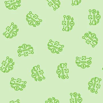 Cashback reward line seamless pattern Illustrazione stock