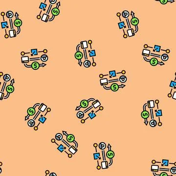 Cashback reward vector seamless pattern Illustrazione stock