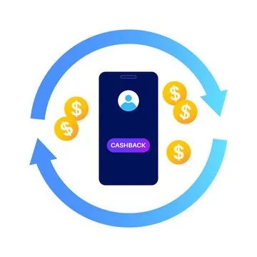 Cashback on smartphone Stock Illustration