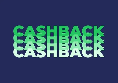Cashback text graphic on dark blue background Stock Illustration