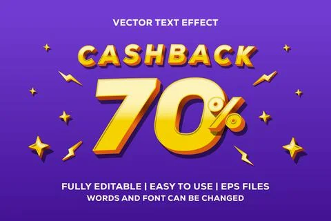 Cashback vector text effect fully editable Stock Illustration