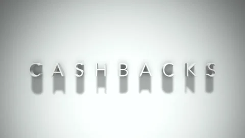 Cashbacks 3D title animation with shadows on a white background Stock Footage 297666800