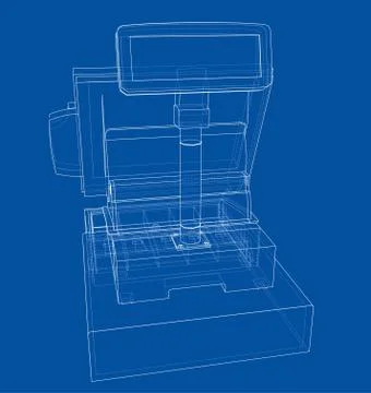 Cashbox with touch screen concept. Vector Stockillustratie