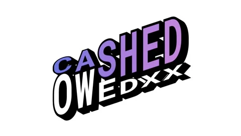 CASHED vs OWEDXX, 3D Text Animation in Isometric View with Opposite Word Motion Stock Footage 314263349