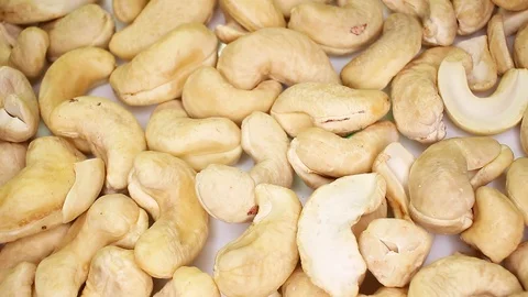 Cashew cashews nuts closeup texture rotating video background Stock Footage 113145620