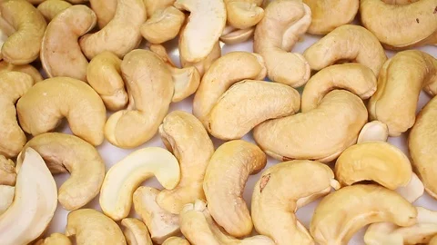 Cashew cashews nuts closeup texture rotating video background Stock Footage 113145833