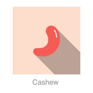 Cashew flat icon, vector illustration Stock Illustration