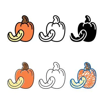 Cashew nut color icon vector looks Stock Illustration