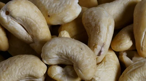 Cashew nut kernels CU, overhead rotation Stock Footage 61691956