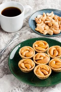 Cashew nut pie Stock Photos