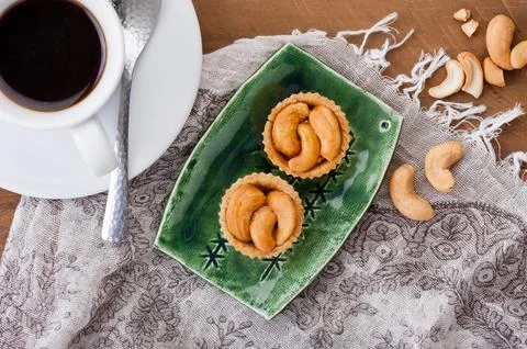 Cashew nut pie Stock Photos
