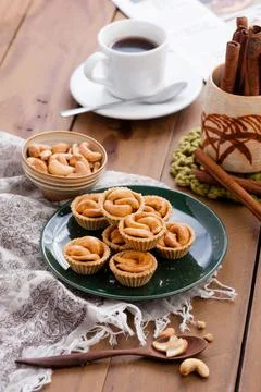 Cashew nut pie Stock Photos