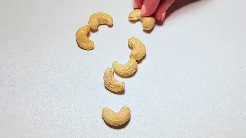 Cashew nut question mark white background Stock Footage 109510776