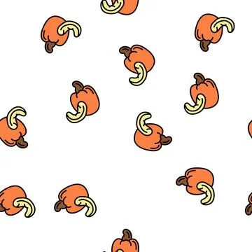 Cashew nut vector seamless pattern Stock Illustration