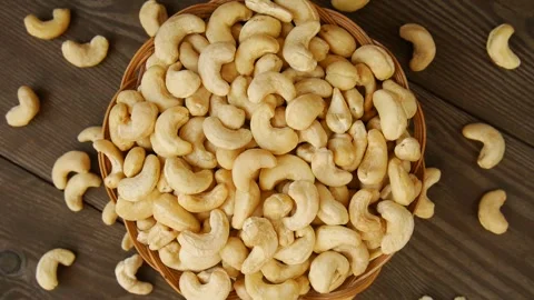 Cashew nuts in a basket. Stock Footage 301860261