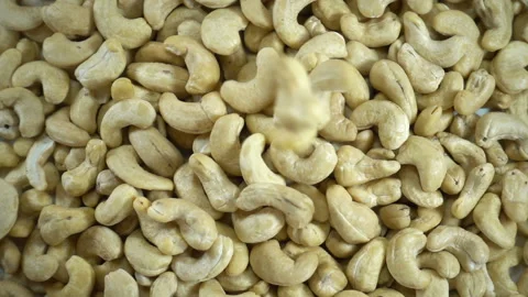 Cashew nuts falling in slow motion Stock Footage 142961675