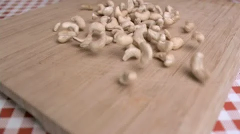 Cashew nuts falling in super slow motion Stock Footage 10859110