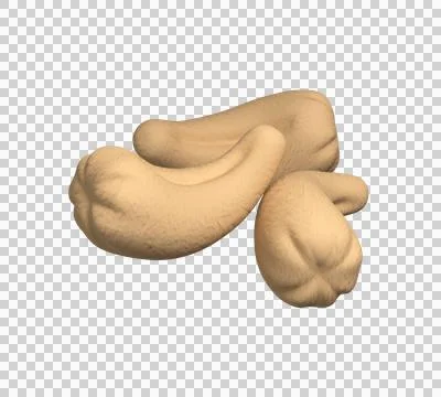 Cashew nuts isolated on white. 3d rendering Stock Illustration