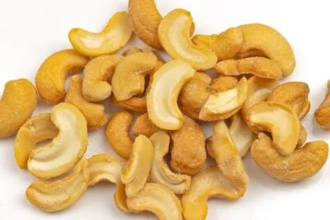 Cashew nuts isolated on a white background Stock Photos