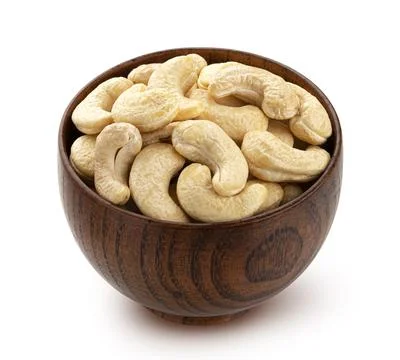 Cashew nuts isolated on white background, top view Stock Photos