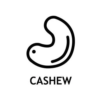 Cashew nuts line vector icon Stock Illustration