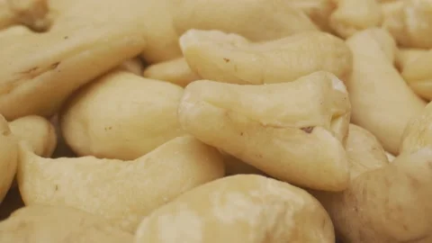 Cashew nuts macro footage with camera motion Video stock 140972072