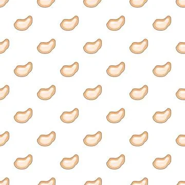 Cashew nuts repeating pattern on white background Illustrazione stock