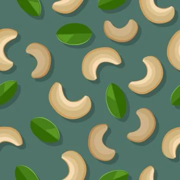 Cashew Nuts Seamless Pattern Illustrazione stock