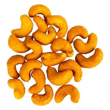 Cashew nuts single one isolated on white background pile Stock Photos
