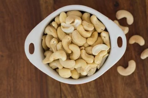 Cashew nuts top view Stock Photos