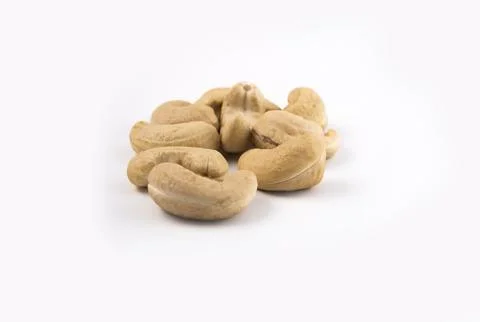 Cashew nuts on white background, cashew nuts on white background Stock Photos