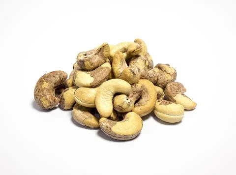 Cashew nuts on a white background Stock Photos