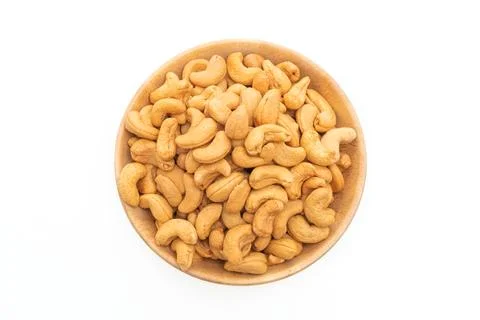Cashew nuts on white background Stock Photos