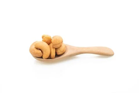 Cashew nuts on white background Stock Photos