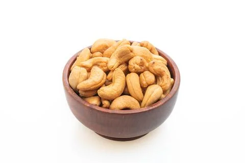 Cashew nuts on white background Stock Photos
