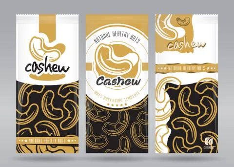 Cashew packaging set Stock Illustration