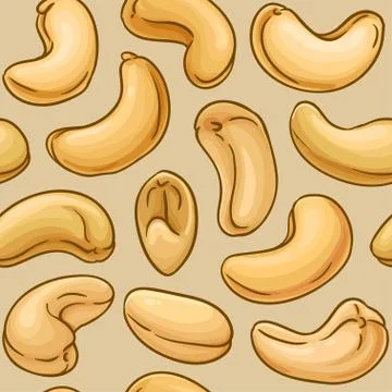 Cashew vector pattern Stock Illustration