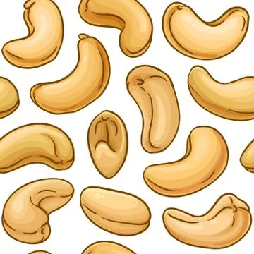 Cashew vector pattern Stock Illustration