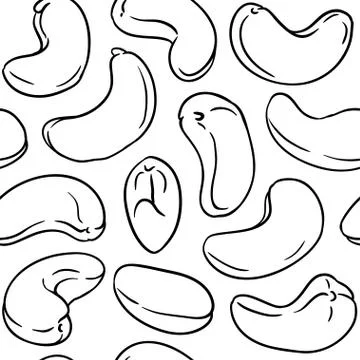 Cashew vector pattern Illustrazione stock