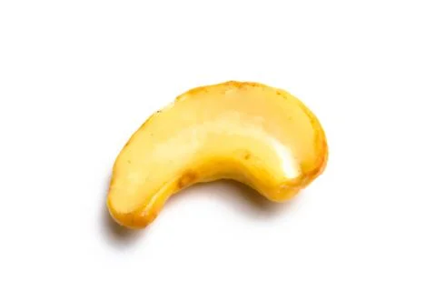Cashews on a white background. close up Stock Photos